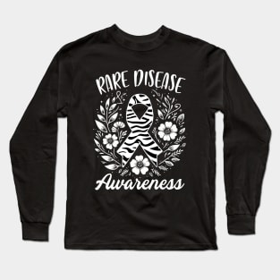 Rare Disease Zebra Rare Disease Day Rare Disease Awareness Long Sleeve T-Shirt
